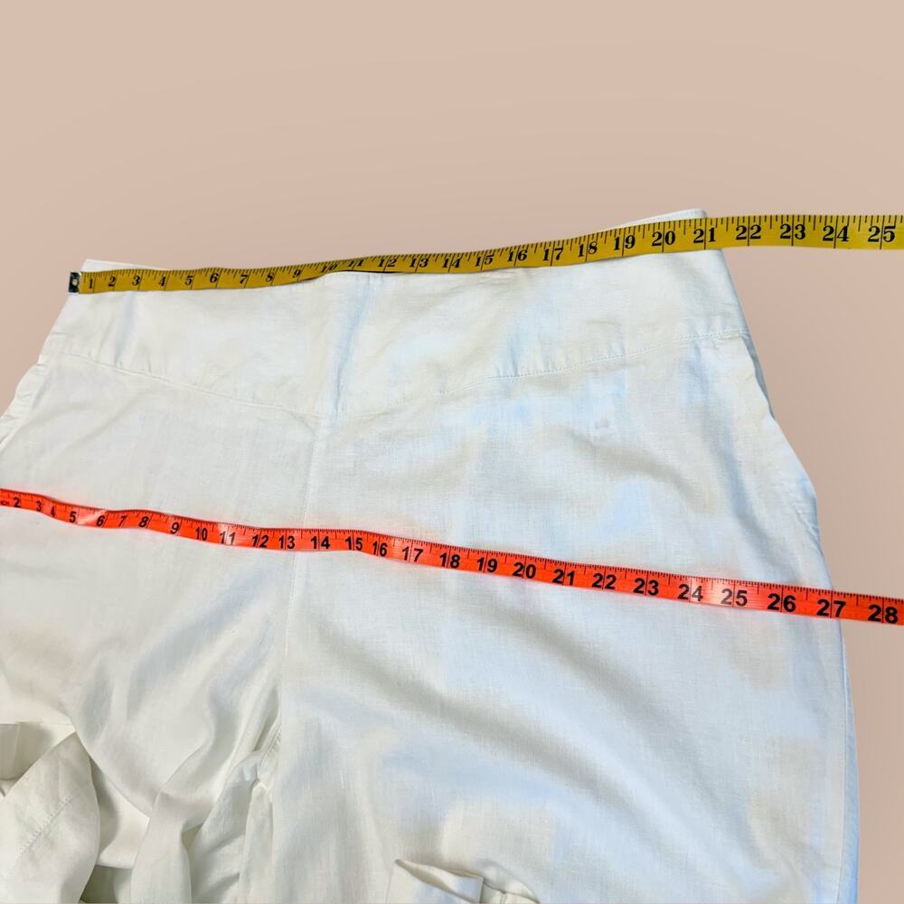 Cato C EST 1946 Linen Blend Wide Leg Pullon Pants Lounge Womens 26/28W White - Picture 10 of 13